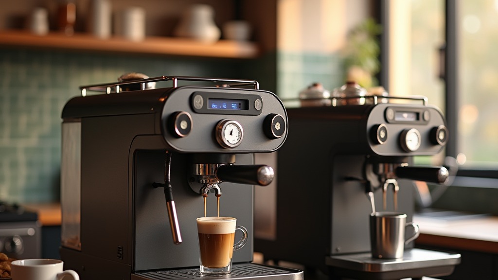 Kaffeevollautomat und Siebträgermaschine nebeneinander auf der Arbeitsplatte