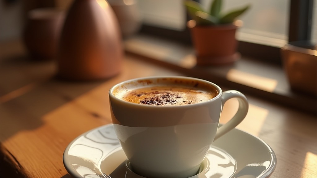 Kleine Espressotasse mit einem kurzen, dunklen Ristretto-Shot