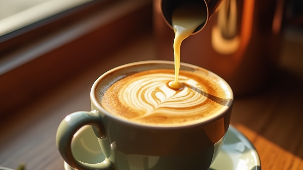 Nahaufnahme der goldenen Crema-Schicht auf einem frischen Espresso